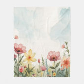 Frühlings-Aquarell Fleecedecke (Vorderseite)