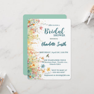 Frühlings-Aquarell-Vögel Florales Monogramm Wildbl Einladung