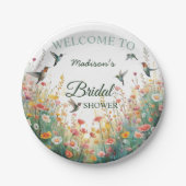 Frühlings-Aquarell-Vögel Florales Monogramm Wildbl Pappteller (Vorderseite)