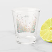 Frühlings-Aquarell-Vögel Florales Monogramm Wildbl Schnapsglas (Rückseite)