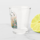Frühlings-Aquarell-Vögel Florales Monogramm Wildbl Schnapsglas (Rechts)