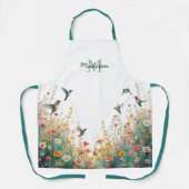 Frühlings-Aquarell-Vögel Florales Monogramm Wildbl Schürze (Vorderseite)