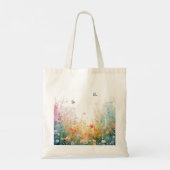 Frühlings-Aquarell-Vögel Florales Monogramm Wildbl Tragetasche (Rückseite)