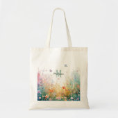 Frühlings-Aquarell-Vögel Florales Monogramm Wildbl Tragetasche (Vorne)