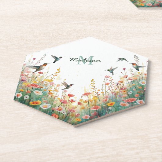 Frühlings-Aquarell-Vögel Florales Monogramm Wildbl Untersetzer (angewinkelt)