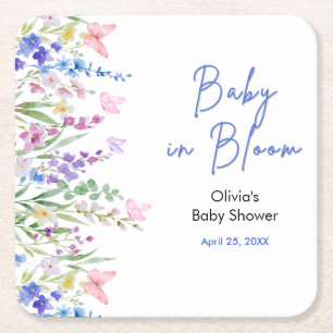 Frühlings-Baby-Party 'Baby in Bloom'   Rechteckiger Pappuntersetzer