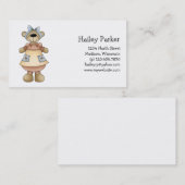 Frühlings-Bären · Aprikosen-Kleid Visitenkarte (Vorne/Hinten)