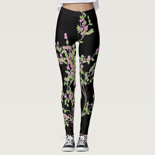 Frühlings-Baum mit Blumen Leggings (Vorderseite)