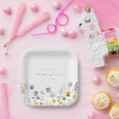 Frühlings-Blau- und Gelbe Wildblumen Brautparty Pappteller (Party)