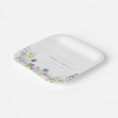 Frühlings-Blau- und Gelbe Wildblumen Brautparty Pappteller (Gewinkelt)