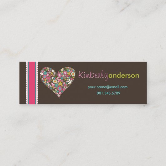 Frühlings-Blumen2 Mini Visitenkarte (Vorderseite)