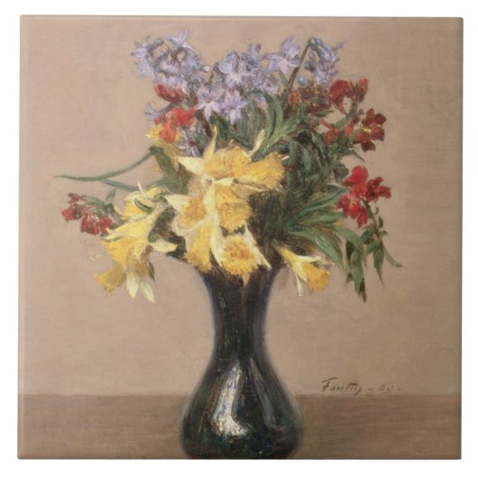 Frühlings-Blumen, 1869 (Öl auf Leinwand) Fliese (Vorderseite)