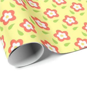 Frühlings-Blumen-Blasen Gelbes Muster Geschenkpapier