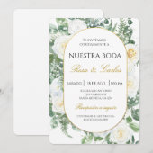 Frühlings-Blumen-Boho-Spanische Hochzeit Einladung (Vorne/Hinten)