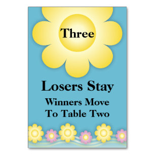 Frühlings-Blumen Bunco Tabellen-Karte #3 Tischnummer