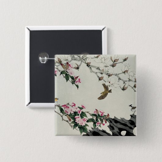 Frühlings-Blumen Button (Vorne & Hinten)