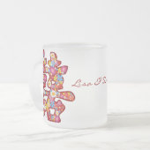 Frühlings-Blumen-doppeltes Glück-chinesische Mattglastasse (Vorderseite Links)