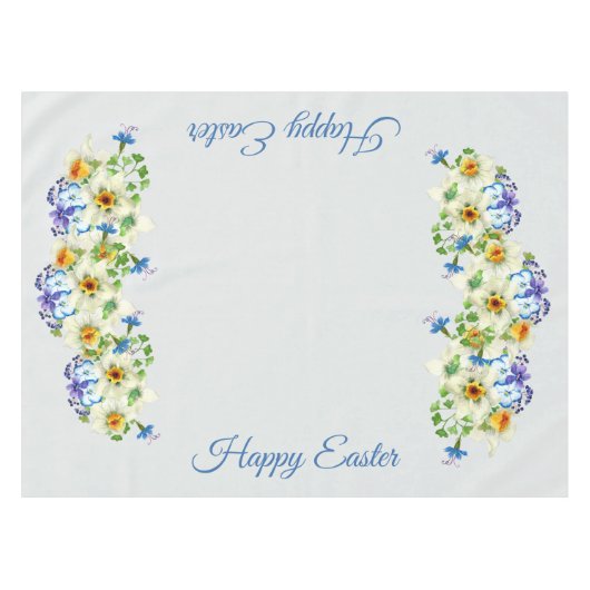 Frühlings-Blumen fröhliche Ostern Tischdecke (Vorderseite (Horizontal))