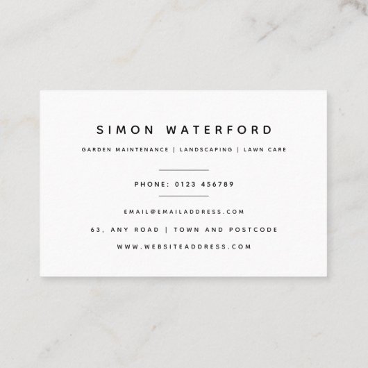 Frühlings-Blumen-Gärtner Visitenkarte (Rückseite)