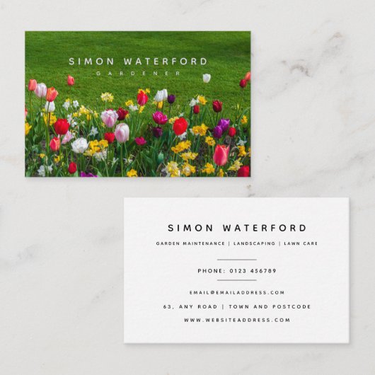 Frühlings-Blumen-Gärtner Visitenkarte (Vorne/Hinten)