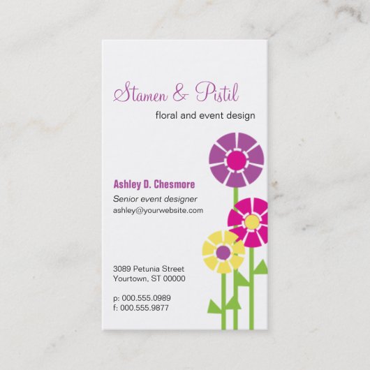 Frühlings-Blumen-Geschäfts-Karte Visitenkarte (Vorderseite)