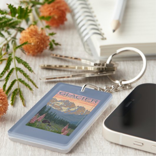 Frühlings-Blumen - Gletscher-Nationalpark, M.Ü. Schlüsselanhänger (Vorderseite rechts)