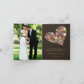 Frühlings-Blumen-Herz-Hochzeit danken Ihnen Dankeskarte (Innenseite)