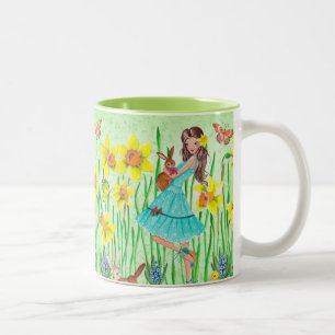 Frühlings-Blumen-niedliche hübsche Tasse