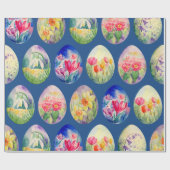 Frühlings-Blumen-Osterei-Verpackungspapier Geschenkpapier (Flach)