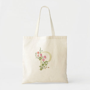 Frühlings-Blumen-P-Monogramm-Hochzeits-Braut-Party Tragetasche