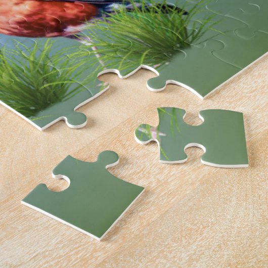 Frühlings-Blumen, Robin und Häschen-Kaninchen Puzzle (Seite)