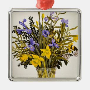 Frühlings-Blumen Silbernes Ornament