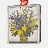 Frühlings-Blumen Silbernes Ornament (Links)