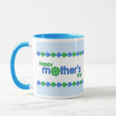 Frühlings-Blumen-Tasse der Mutter Tagesblaue Tasse (Links)
