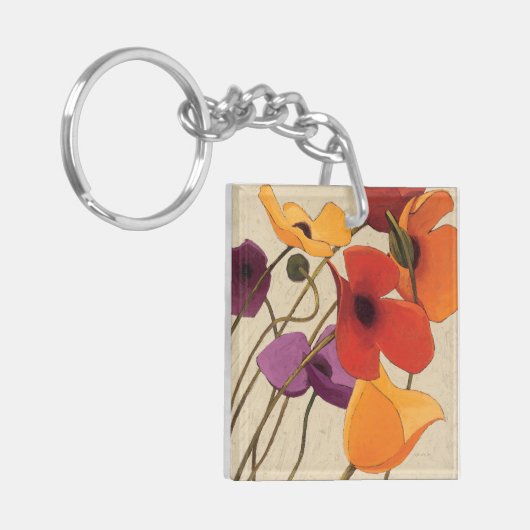 Frühlings-Blumen und Stämme Schlüsselanhänger (Vorderseite links)
