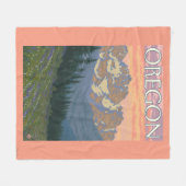 Frühlings-Blumen-Vintages Reise-Plakat Fleecedecke (Vorderseite (Horizontal))