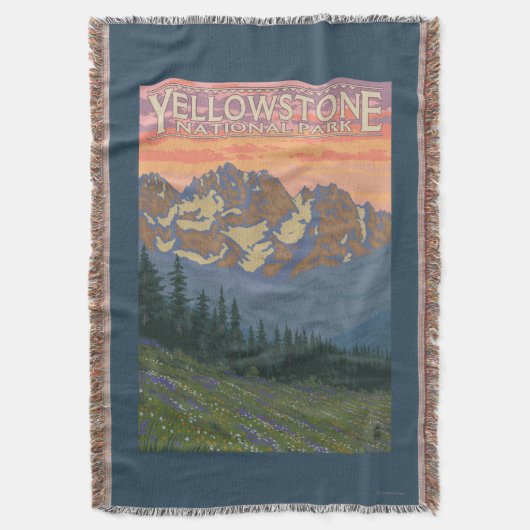 Frühlings-Blumen - Yellowstone Nationalpark Decke (Vorderseite Vertikal)