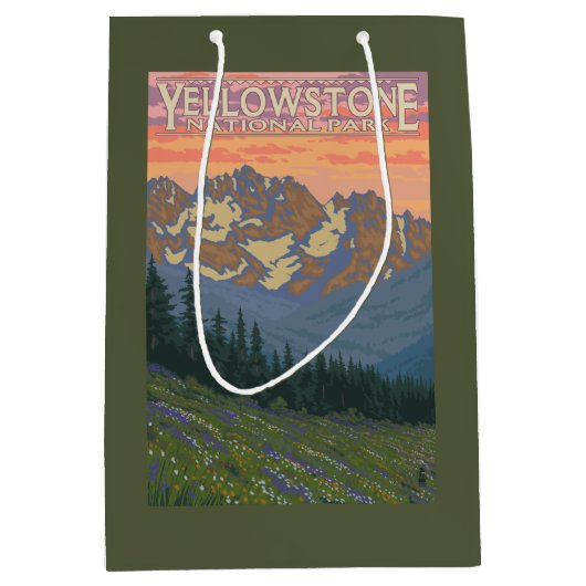 Frühlings-Blumen - Yellowstone Nationalpark Mittlere Geschenktüte (Vorderseite)