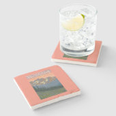 Frühlings-Blumen - Yellowstone Nationalpark Steinuntersetzer (Seitenansicht)