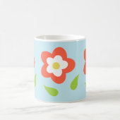 Frühlings-Blumenblasen (auf Blau) Kaffeetasse (Mittel)