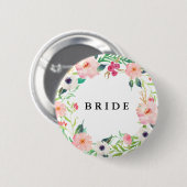 Frühlings-Blumenbraut-Brautparty-Hochzeit Button (Vorne & Hinten)