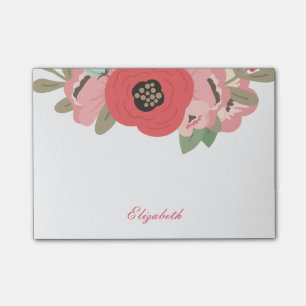 Frühlings-Blumenindividueller Name Post-it Klebezettel