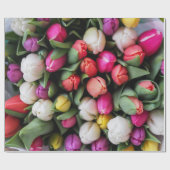 Frühlings-Blumenstrauß der bunten Tulpe-Blüte Geschenkpapier (Flach)