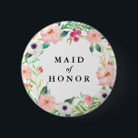 Frühlings-BlumenTrauzeugin-Hochzeit Button<br><div class="desc">Brautpartyhochzeitsknöpfe sind ein großer Zusatz zu jeder möglicher Junggeselinnen-Abschieds- oder Hochzeits-Probe!</div>