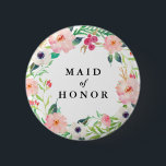 Frühlings-BlumenTrauzeugin-Hochzeit Button<br><div class="desc">Brautpartyhochzeitsknöpfe sind ein großer Zusatz zu jeder möglicher Junggeselinnen-Abschieds- oder Hochzeits-Probe!</div>