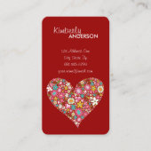 Frühlings-Blumenvalentine-Herz-Liebe-Visitenkarte Visitenkarte (Vorderseite)