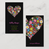 Frühlings-Blumenvalentine-Herz-Liebe-Visitenkarte Visitenkarte (Vorne/Hinten)