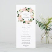 Frühlings-Blush-Blumenhochzeitszeremonie Programm (Stehend Vorderseite)