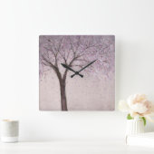 Frühlings-Blüte II Quadratische Wanduhr (Zuhause)