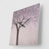 Frühlings-Blüte II Quadratische Wanduhr (Winkel)